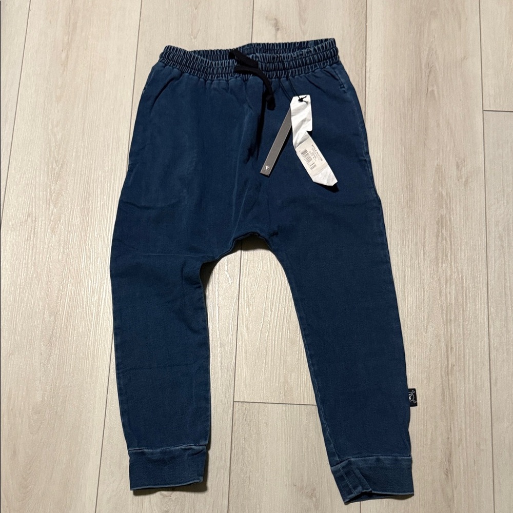 Nununu Kids Navy Blue Jogger Pants - Elastic Waist-Stretch Material -Pockets